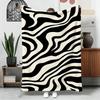 1pc Black and White Irregular Fluid Print Flannel Blanket Single-sided Print Suitable for Sofa Beds Travel Camping Living Rooms an