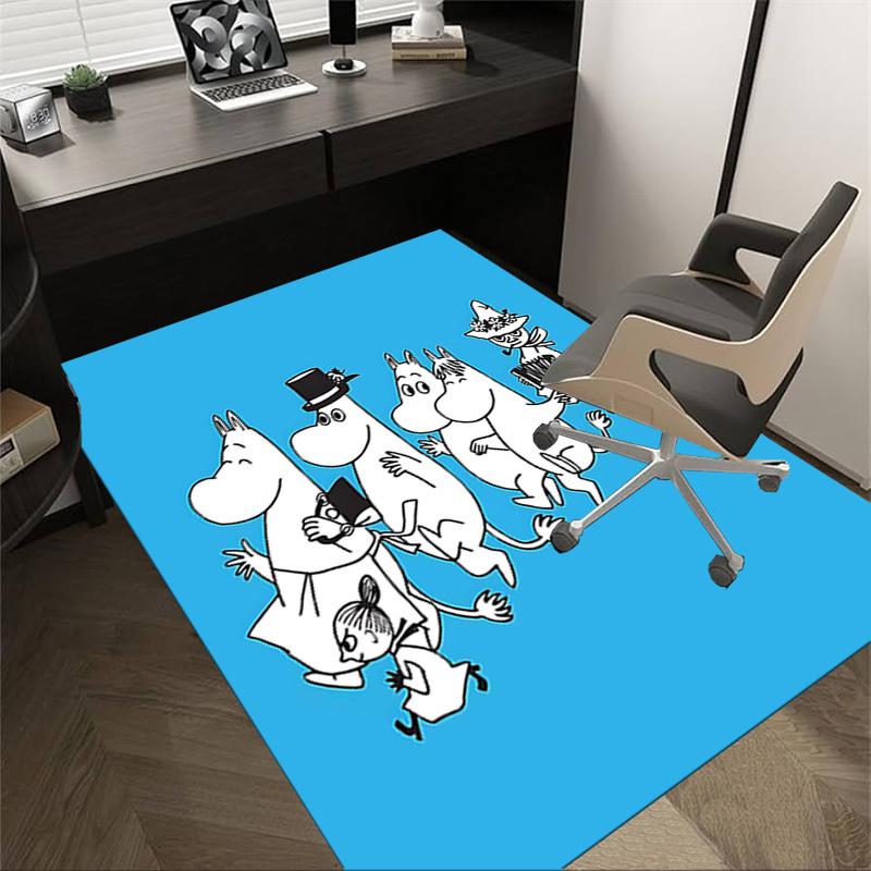 

1PC Moomin accordion Non-Slip Floor Carpet Compatible for Office&Living Room&Dining room - Flat-Weave Machine- Soft & Pattern-E274 60cm by 90cm