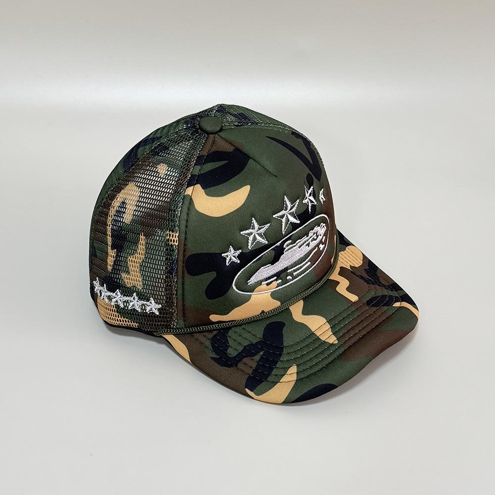 Corteiz CRTZ Five-Star Color Block Mesh Trucker Baseball Cap