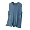 Men Vest Round Neck Sleeveless Breathable Holes Tank Tops Color Block Quick Drying Summer Ice Silk Camisole Fitness Training Activewear