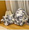 The New Large-capacity Multi-compartment Schoolbag Is Tie-dyed, Cute and Sweet Literary Backpack, Versatile Casual and Lightweight Make-up Bag.