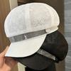 New Rhinestone Webbing Octagonal Hat Children's Spring and Summer Mesh Lace Breathable Duck Tongue Beret