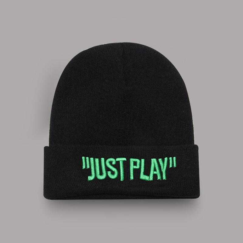 

Теплая шапка с вышивкой букв, вязаная шапка осень-зима для женщин и мужчин