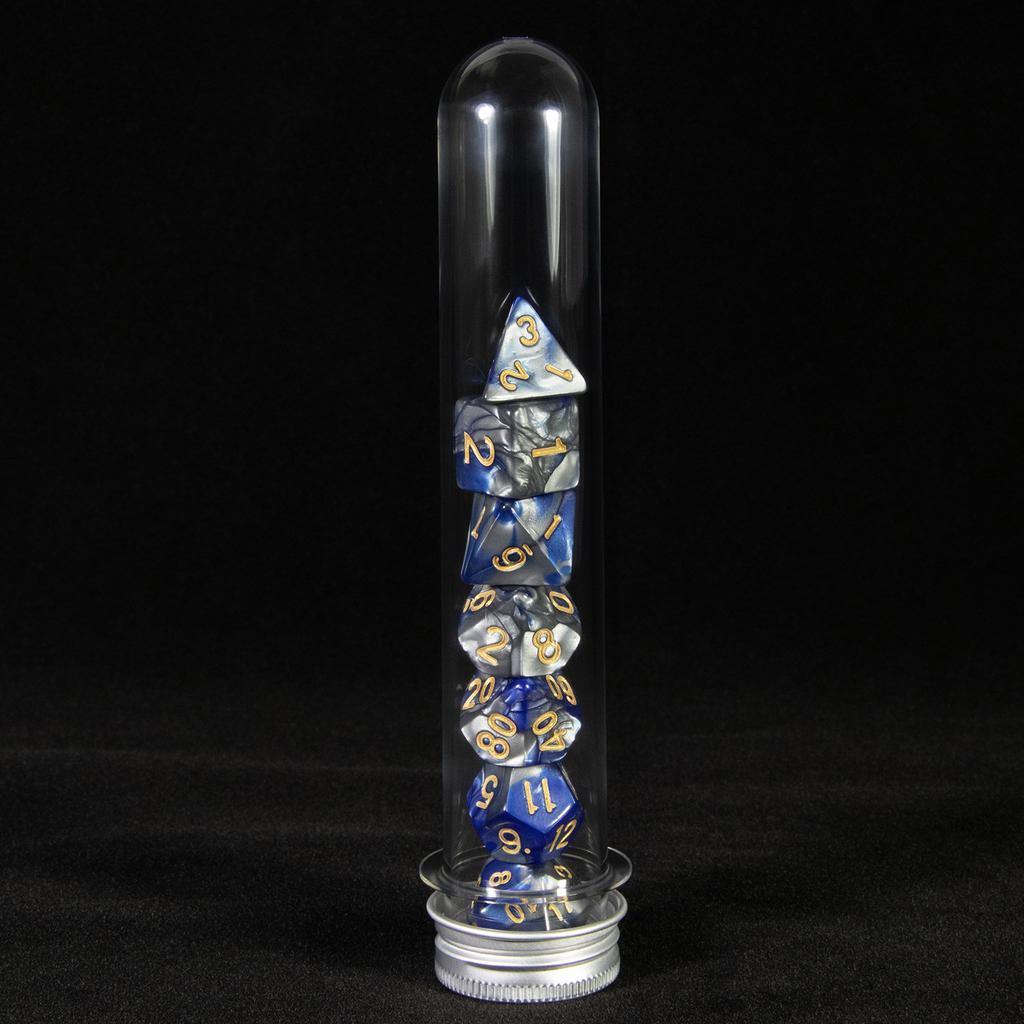 7 szt. Wielościenne kostki w mieszanych kolorach z tubą do DND TRPG RPG Cthulhu COC Gra planszowa Drużyna prowadząca Zestaw kości DND