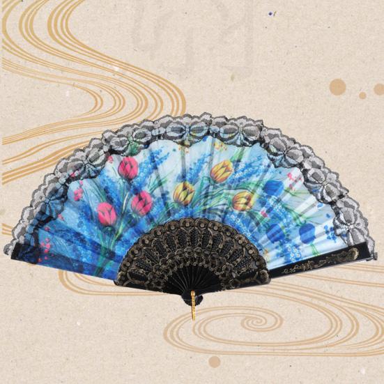 Acquista Il miglior ventaglio di fiori tenuto in mano pieghevole in seta di pizzo per la festa nuziale in Italia a partire da 18