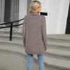 2024 High-Neck Loose Long-Sleeve Slit T-Shirt for Women: Autumn/Winter Collection