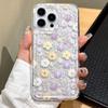 Korean Cute Flower Soft Phone Case For iPhone 16 14 13 11 15 Pro Max 12 Mini XS XR X 8 7 Plus SE  13Pro Transparent Cover