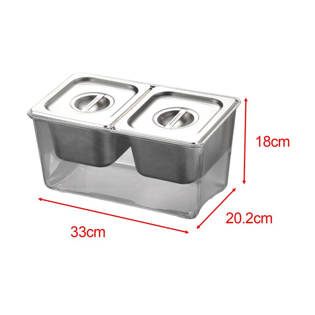 Chilled Condiment Server Tray Removable Containers for Small Ingredients for BBQ Milk Tea Shop Hotel Taco Bar Restaurant