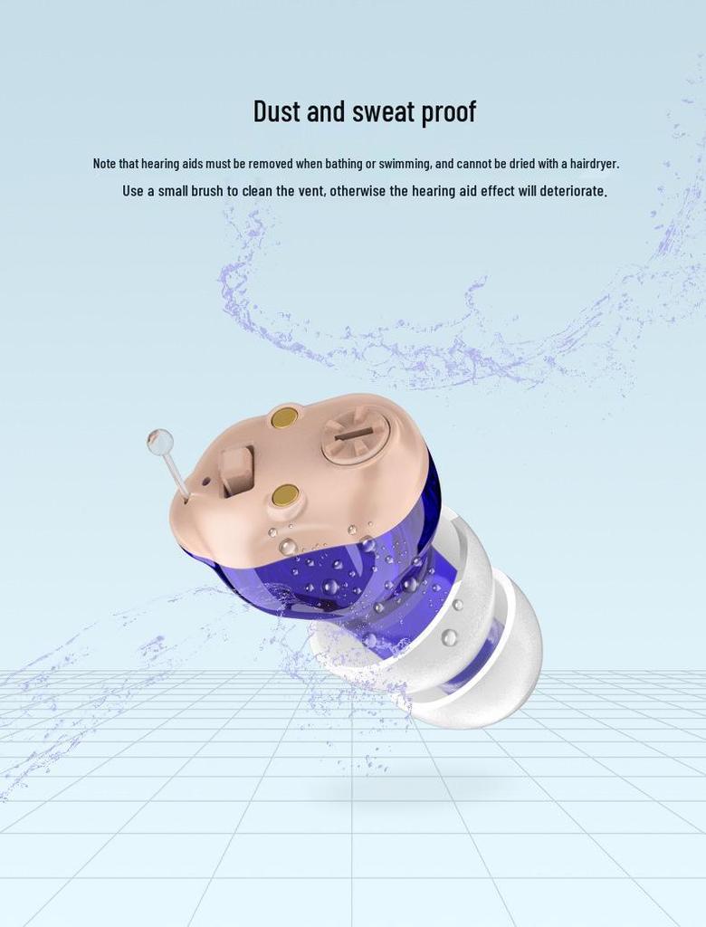 Rechargeable CIC Invisible Hearing Aids with Power Bank for Seniors