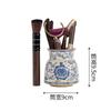 Chinese Blue and Flower Ru Kiln Ceramics Tea Making Tools Solid Wood Tea Ceremony Six Gentlemen Set Tea Clip Teaware Accessories