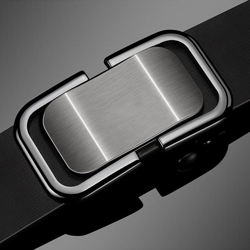 Belt for Men's Business Automatic Buckle Genuine Leather Belt for Men's Young Men's Simple Casual Soft Leather Belt Trendy