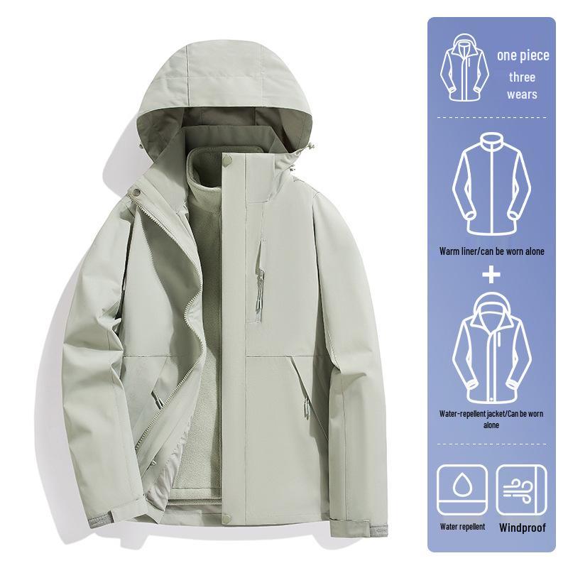 2024 Outdoor Mountain 3-in-1 Windproof & Light Rainproof Mountaineering Suit for Men & Women