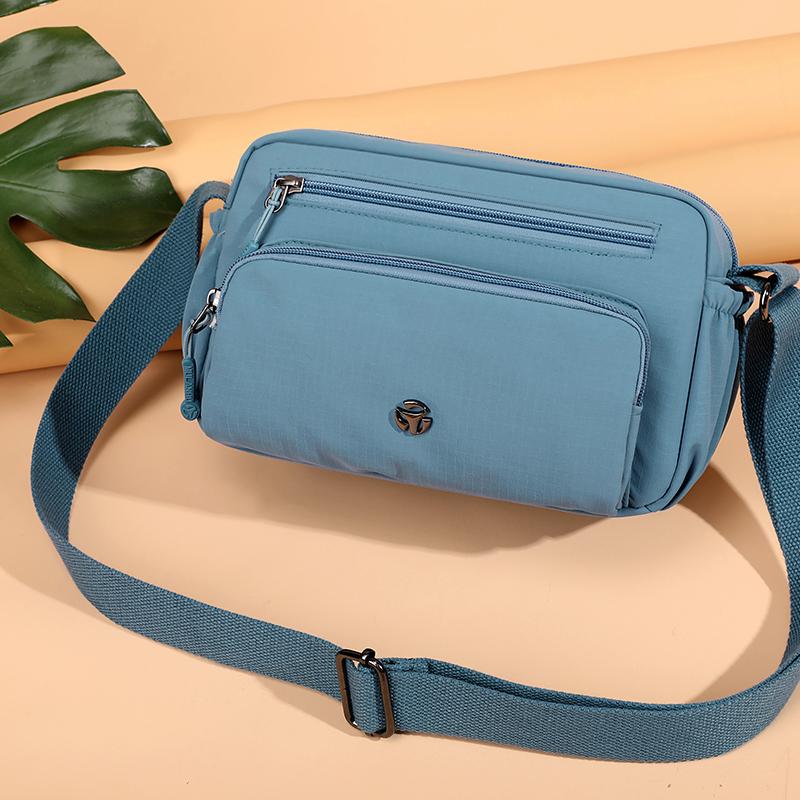 Small Square Bag Women's Water-Repellent Crossbody Bag Shoulder Bag Solid Color Mother Bag