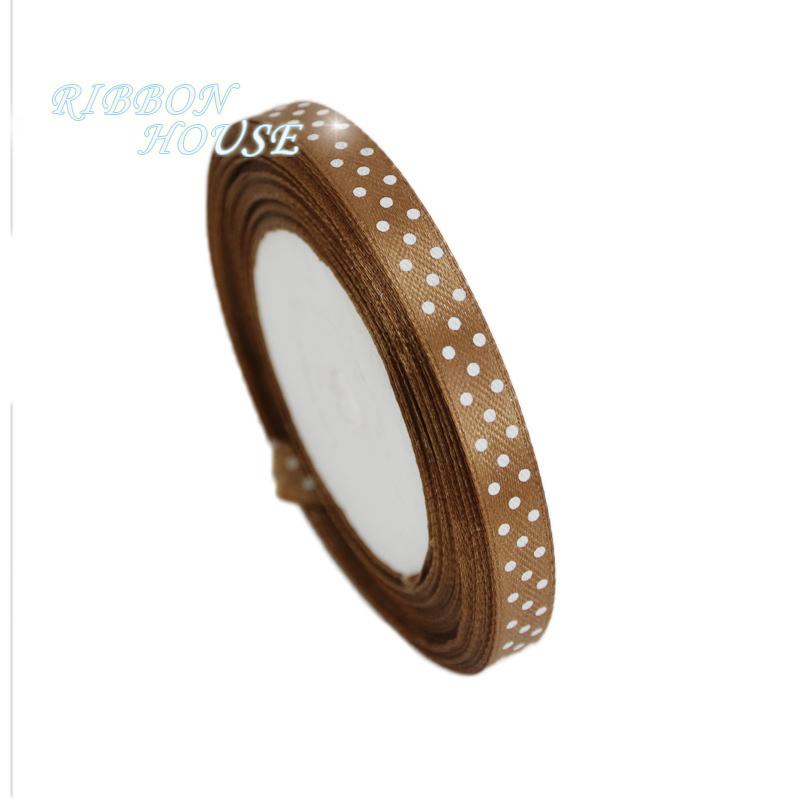 (25 yards/roll) 10mm dots printed cartoon satin ribbon gift wrap decoration lace ribbons