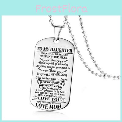 Necklace Fashion To My Son Daughter Dad Mom Dog Tag Birthday Gift For Kids