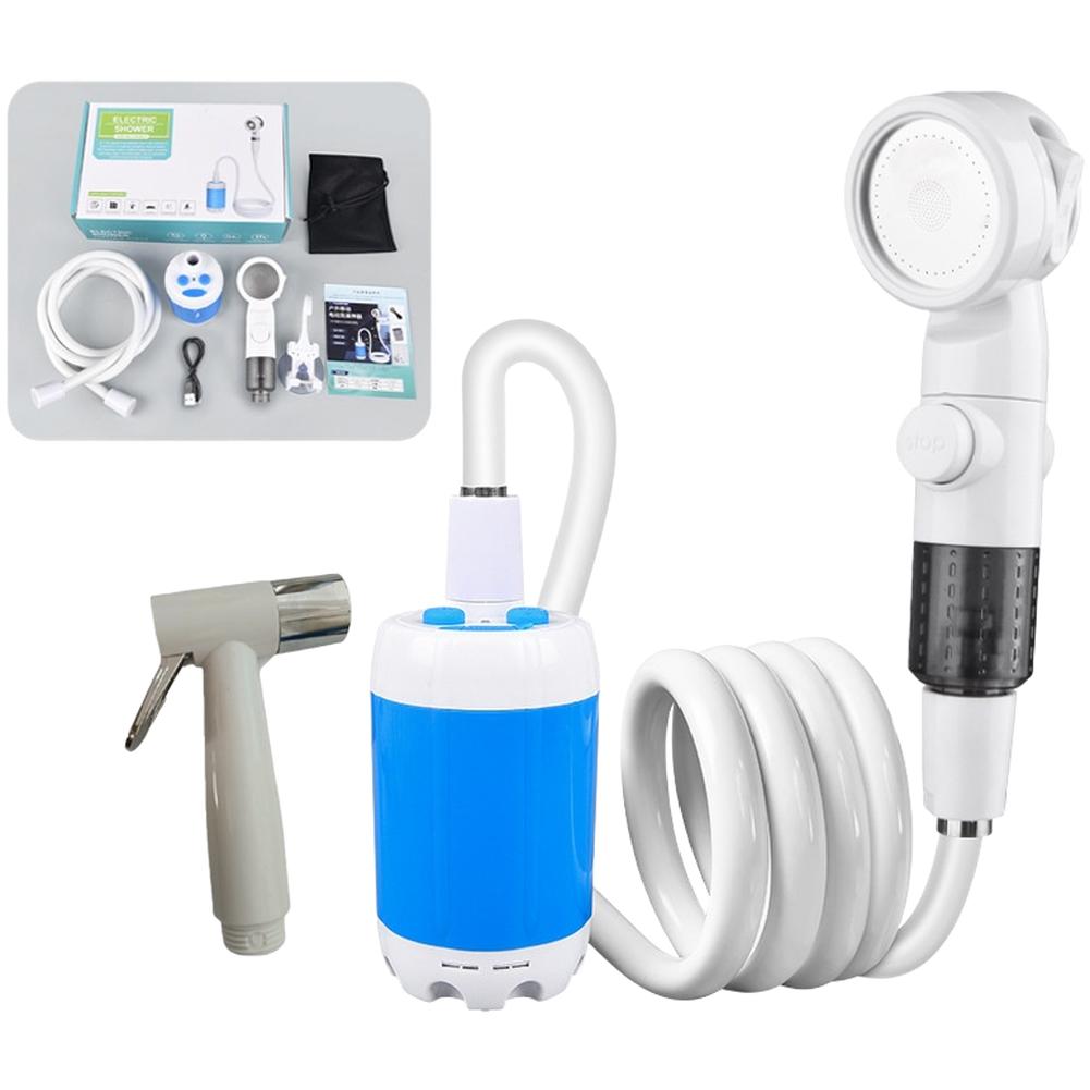 Blue Portable Shower Strong Water Flow Shower Pump Bath Sprayer Rechargeable Pump Strong Water Pressure 3 Pressure Modes