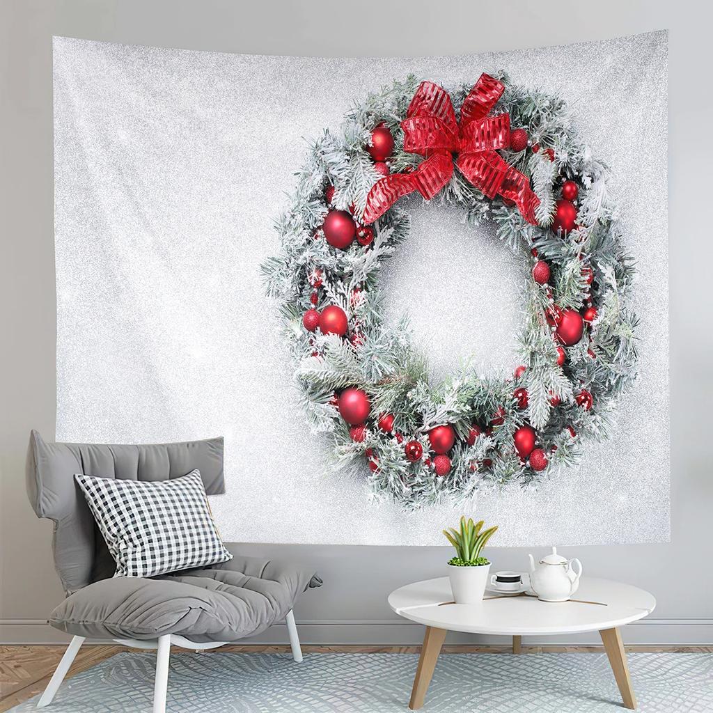 Christmas Tree Tapestry with Lights,Holiday Party Tapestry Wall Hanging Tapestries Gifts for Xmas Decor,Birthday and Room Decor