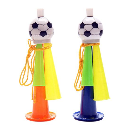 Huaqianguhh 2Pcs Soccer Cheering Horn, 3 Tone Sports Fan Noise Maker, Handheld Football Stadium Trumpet for Game Day, Party Accessory