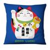 45X45Cm Polyester Japanese Lucky Cat Printing Pillowcase Home Pillow Decoration Ukiyo-E Cushion