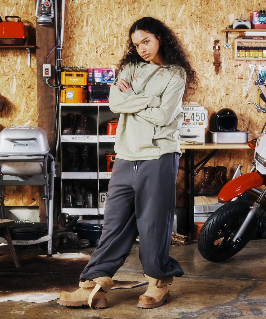 THEVINYLHOUSE Damaged Sweat Pants Charcoal
