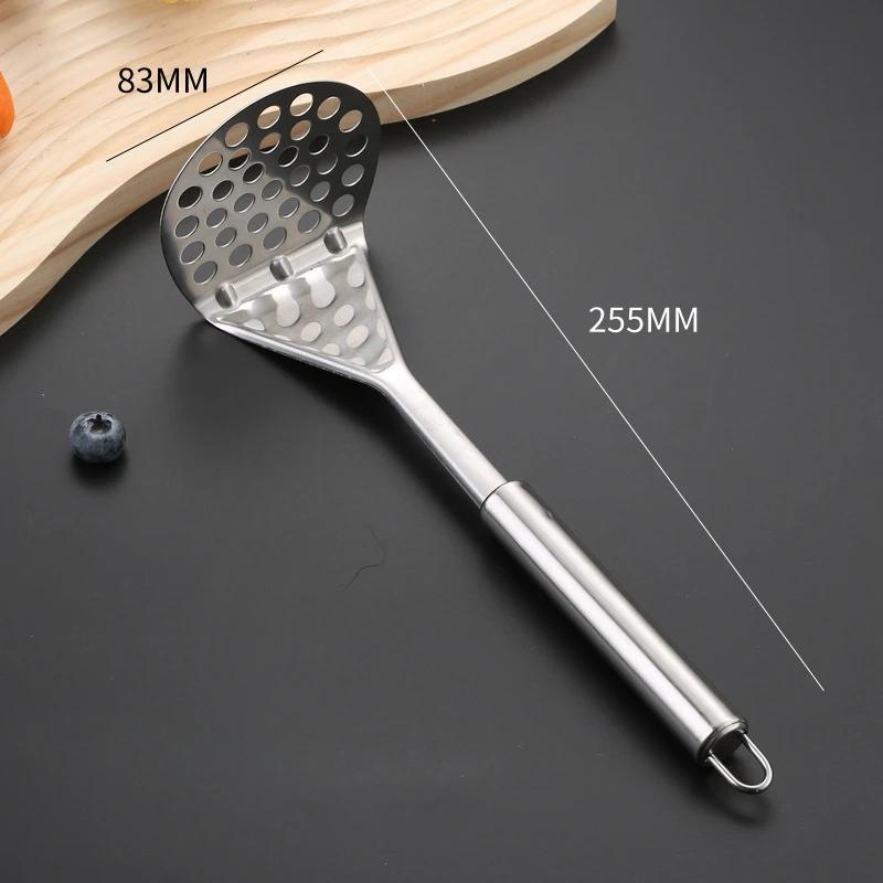 Stainless Steel Potato Masher Manual Fruit Vegetable Pressure Mud Machine Kitchen Children Food Crusher Complementary Gadget