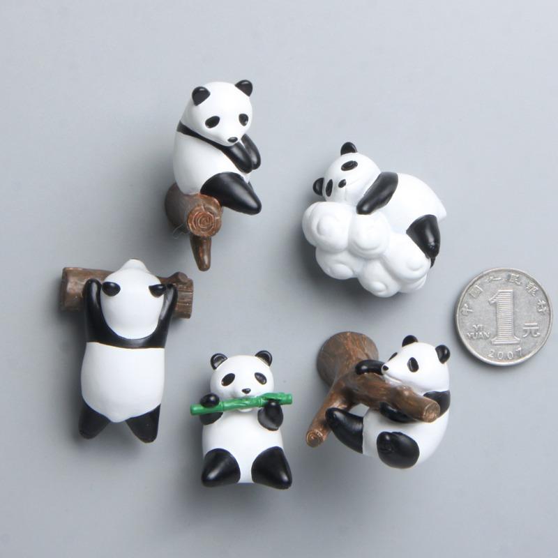 5 Cute Panda Bamboo Tree Branch Creative Three-dimensional Magnetic Clasp Fridge Magnets, Magnetic Stickers and Phone Case Materials
