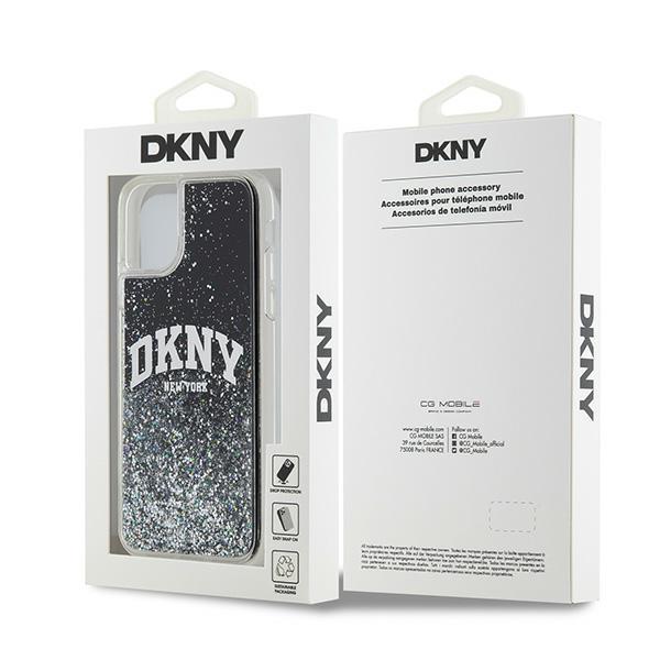 Dkny Dkhcn61Lbnaek Iphone 11 / Xr 6.1Czarny/Black Twarde Etui Płynny Brokat Duże Logo