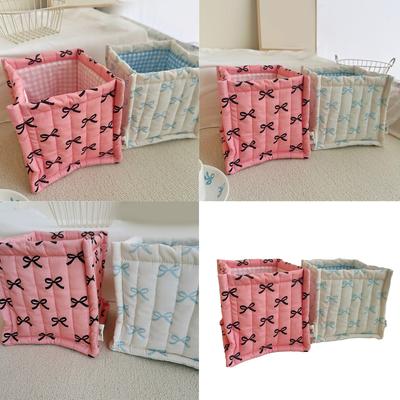 Gesteppter Stoff Desktop Aufbewahrungskorb für Zuhause und Büro Organisation Praktisch für Schreibwaren und Kosmetika