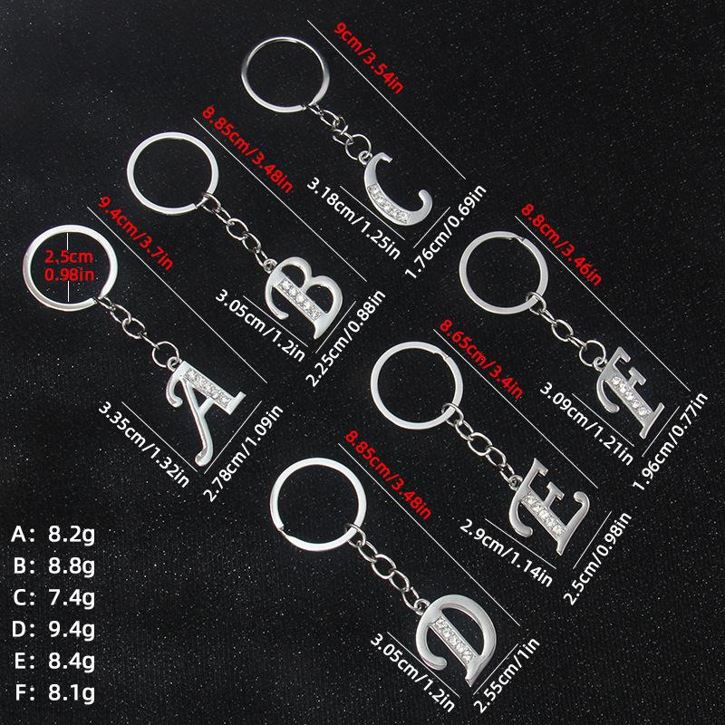 Simple Personality 26 Letters Versatile Keychain European and American New English Creative Luggage Keyring