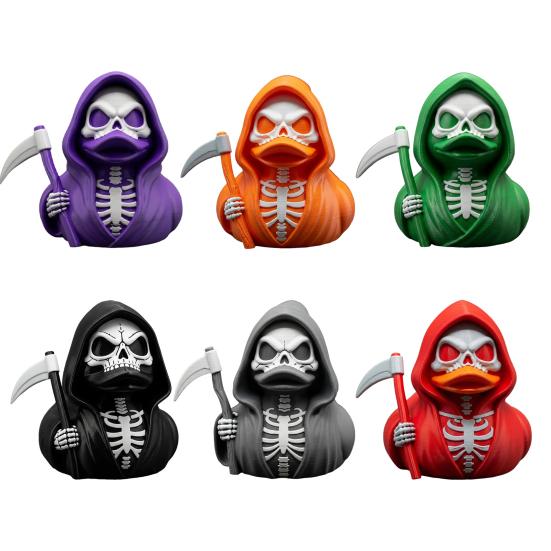 Scythe Skeleton Duck Figurine Resin Gothic Duck Ornament Skeleton Duck Collectible Statue for Halloween Decor Home Office Desk
