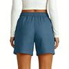 Damen Bermudashorts Mit Taschen Kordelzug Elastischer Bund Leinen-Shorts Lässige Strandurlaub Sommerkleidung