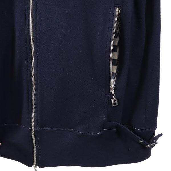 Balmain Wyprodukowano w Japonii border Bluza z długim rękawem z kapturem zapinana na zamek 9 Granatowy Kobiety Używany