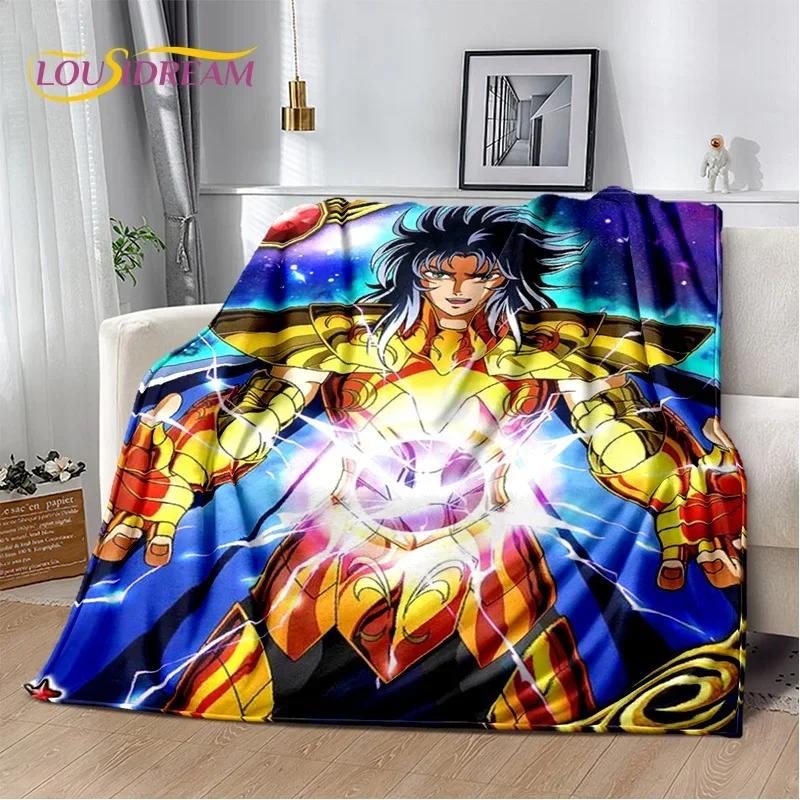 Cartoon Saint Seiya 3D Retro Soft Flannel Blanket for Beds Bedroom Sofa Picnic,Throw Blanket for Cover Outdoor Leisure Nap Gift