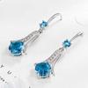 Sace Gems Copper Blue Zircon Drop Earrings for Women Chic and Elegant   Wedding Party Gifts