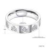 JeeMango 316L Stainless Steel White CZ Crystal Wedding Ring For Women Fashion Heart Imitation Diamond Jewelry R23025