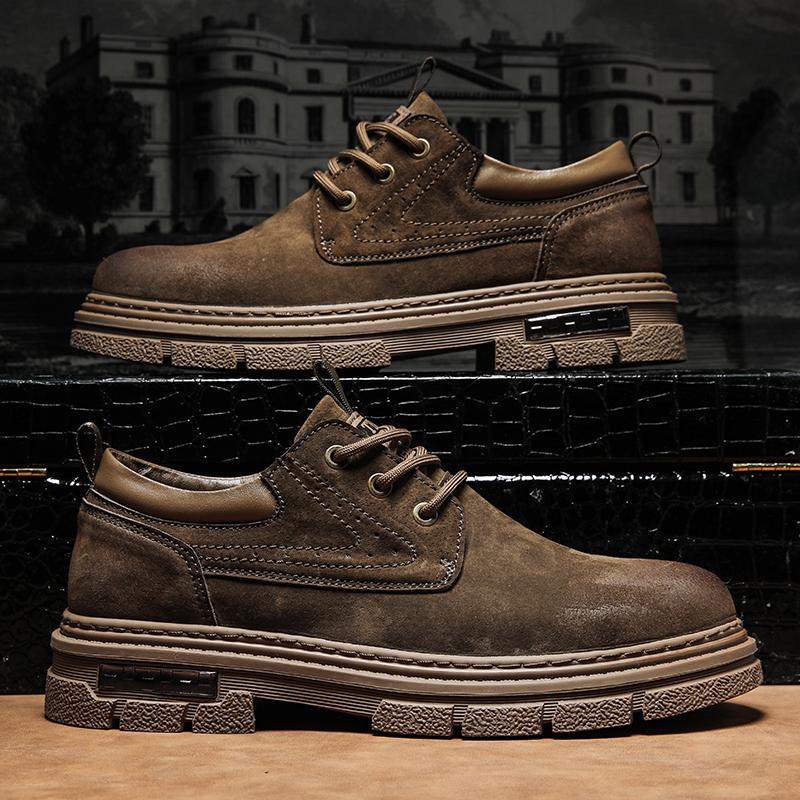 New men's trendy outdoor shoes  Trendy men's gentlemanly leisure Fashion Comfortable Thick soled high-quality Retro Leisure