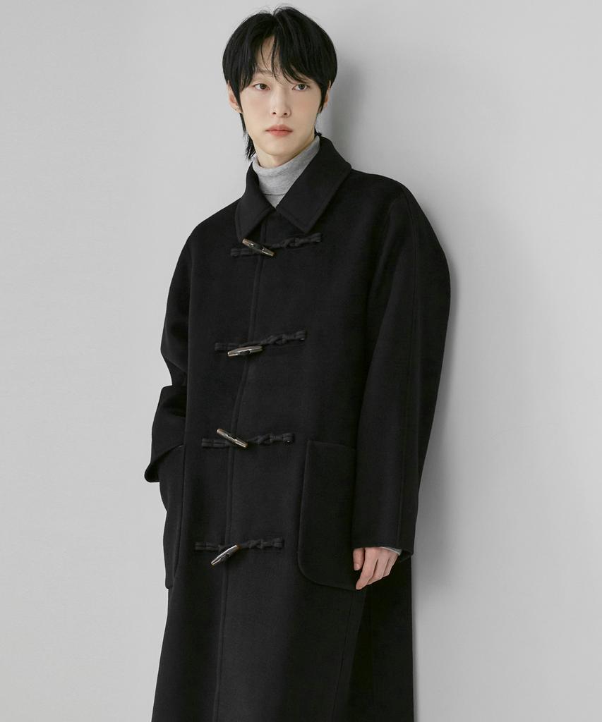 210Edit Unisex Cashmere Toggle Duffle Handmade Coat [Black]_Zf4Ct030