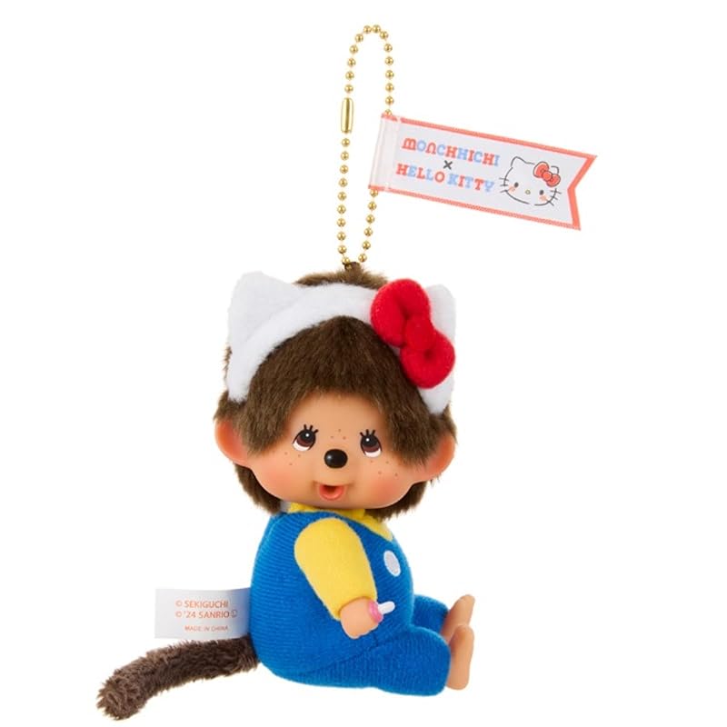 

[Sekiguchi] stuffed toy Kitty x Monchhichi Monchhichi SS key chain with face