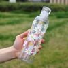 480ML New Simple Print Water Bottle Sports Water Cup Large Capacity Portable Plastic Cups Kids School Water Cup Motivational Cup