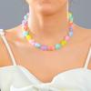 Boho Colorful Love Heart Beaded Necklace For Women Fashion Dopamine Girls Resin Clavicle Chain Choker Jewelry Y2K Accessories
