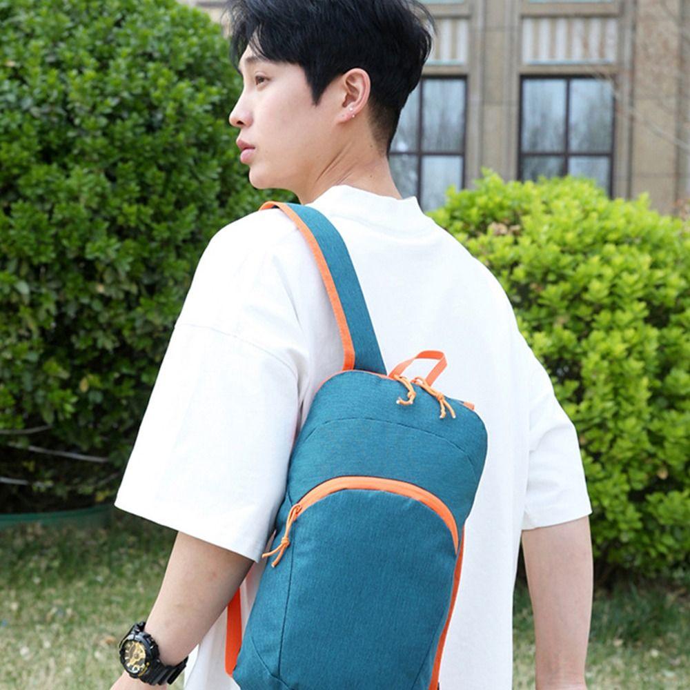 Zipper Mountaineering Backpack Nylon Travel Daypack Portable Outdoor Folding Backpack  Female