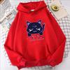 Genshin Impact Cartoon Cat Printed Hoodie Women Casual Autumn Winter Kawaii Harajuku Fleece Long Sleeve Sweatshirts