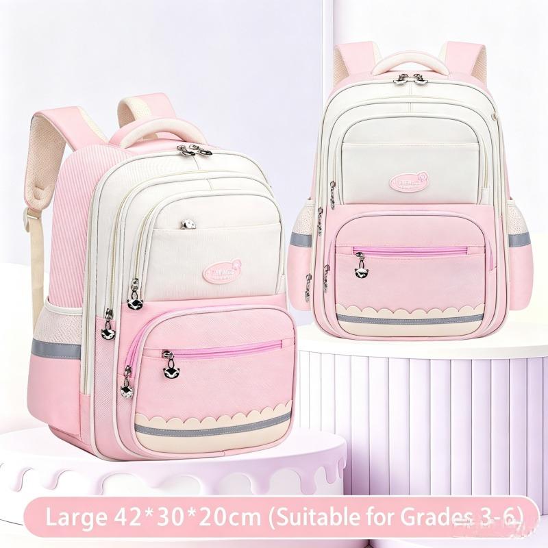 New Contrasting Color Schoolbag for Primary Students Grades 1-6 Multi-layer Large Capacity Girls Backpack Lightweight Wear-resistant Children Book Bag