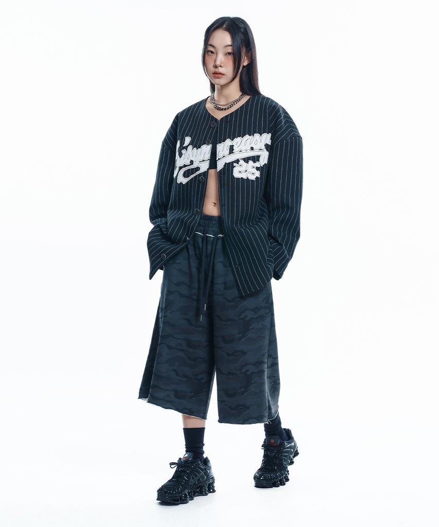 EASY NO EASY Camo Autumn Length Sweat Bermuda Pants - Charcoal