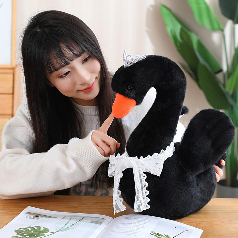 Short Plush Swan Stuffed Animal Toy Goose Sleeping Doll Room Decoration Gift Kid