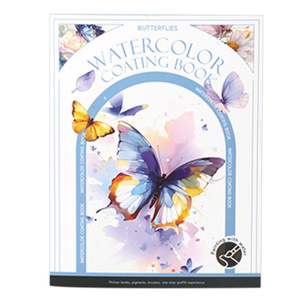 Watercolor Coloring Books Tri-Fold Art Built-In Palettes DIY Watercolor Journal Foldable Painting Pad Self-Contained Pigments
