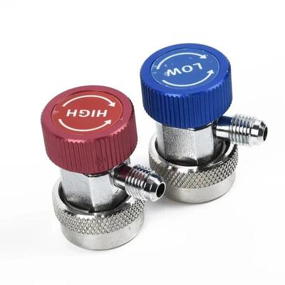 R134A Auto Car Fluorination Quick Connector Adjustable Car Adapter Tool Brass Plating Adapter Air Conditioning Refrigerant