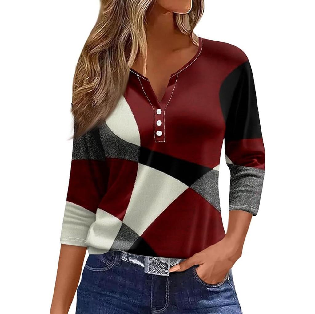 Women's Clothing Summer 2024 Tee Print Button Short Sleeve Daily Weekend Fashion Basic Top Dress Blouses