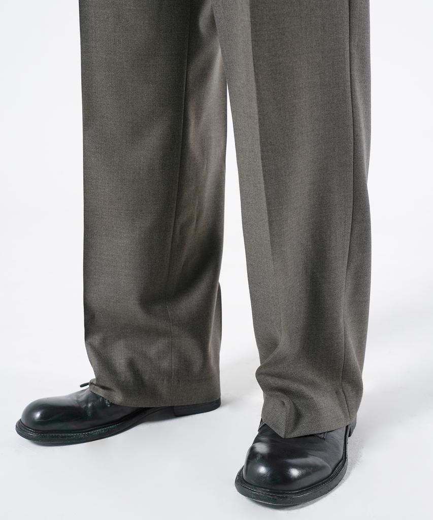 Beulaendideu Wool One Tuck Wide Slacks [Charcoal Brown]