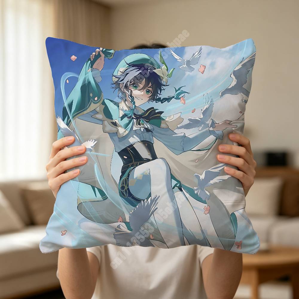 Venti Genshin Impact Pillow Cover Sofa Couch Cushion Case Creative Workspace Accent Home Decor